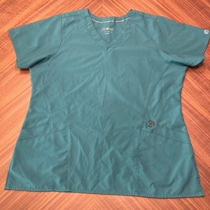 Wonderwink scrub top. Teal. Size large